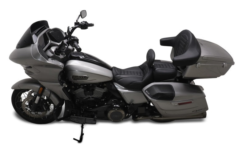 Mustang 23-24 HD CVO Rd Glide(ST), 2024 Rd Glide and Str Glide Touring Solo Seat - Black/Gray Stitch