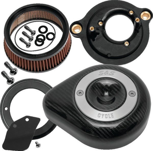 S&S Cycle 2017+ M8 Models Stealth Air Cleaner Kit w/ Carbon Fiber Cover