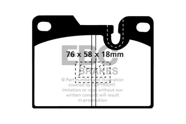 EBC Yellowstuff Rear Brake Pads for 79-88 Porsche 924 2.0 Turbo