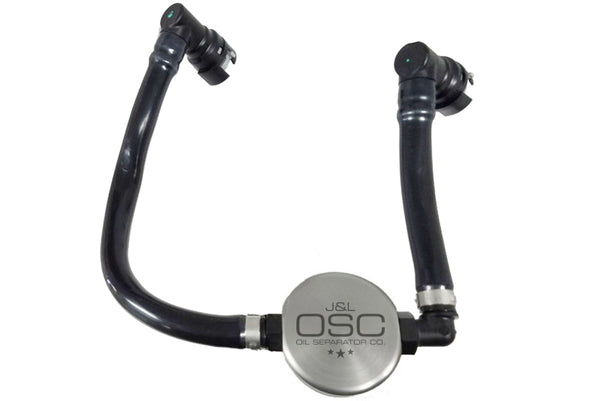 J&L 2018-2023 Ford Mustang GT 3.0 Passenger Side Oil Separator - Clear Anodized