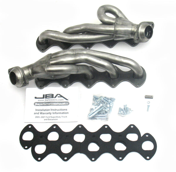 JBA Headers for 05-10 Ford F-Series 6.8L 3V V10 - 1-1/2in Primary Raw 409SS Cat4Ward