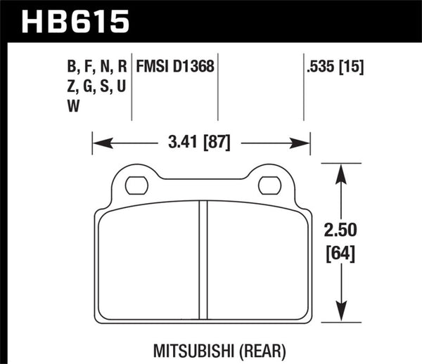 Hawk Performance EVO X HP+ Street Rear Brake Pads