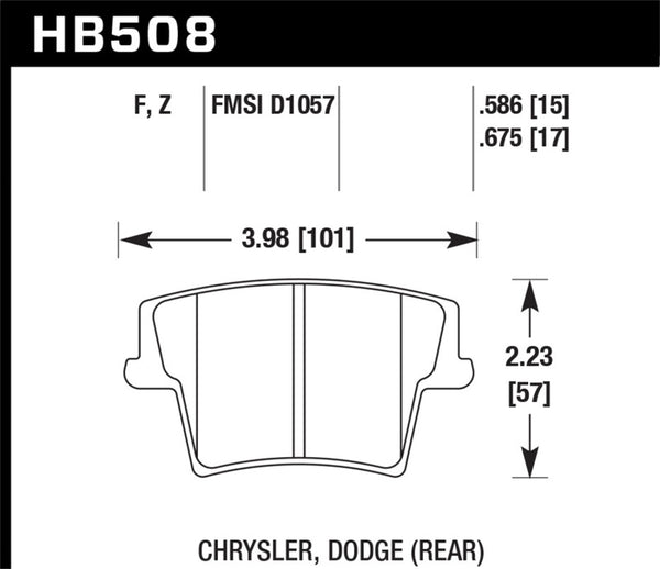 Hawk Performance HPS Brake Pads for 2005-2010 Chrysler 300 & 2008-2010 Dodge Challenger (Excl. SRT8)
