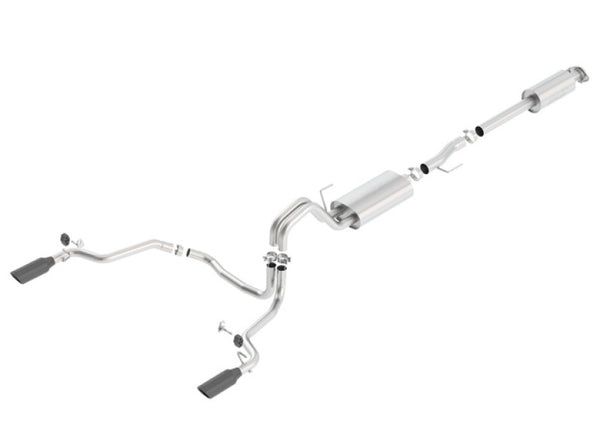 Borla Cat-Back Touring Exhaust for 2015-2017 F-150 2.7/3.5L V6 & 5.0L V8 - Black Chrome Tips