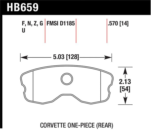 Hawk 06-10 Chevy Corvette (Improved Pad Design) Rear HPS Street Brake Pads
