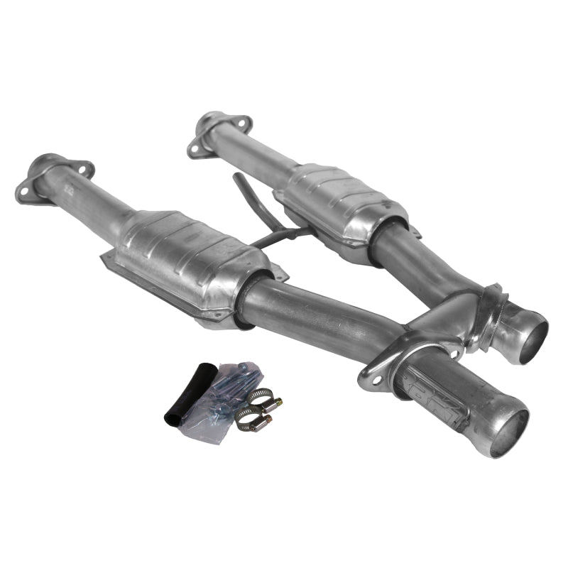 BBK 79-93 Mustang 5.0 Short Mid H Pipe With Catalytic Converters 2-1/2 For BBK Long Tube Headers