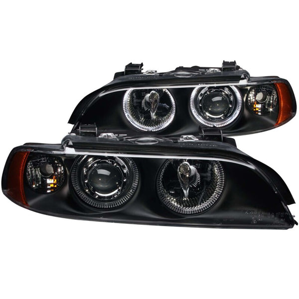 ANZO Projector Headlights w/ Halo - Black Housing - 1997-2001 BMW 5 Series (Non-Xenon)