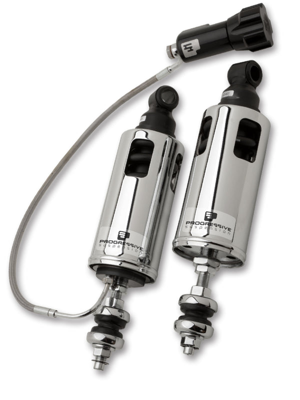 Progressive 89-99 Harley-Davidson Softail 422 Series Shocks w/RAP - Chrome