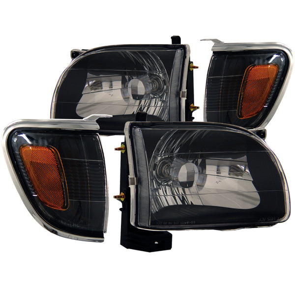 ANZO Crystal Headlights Black Housing for 20012004 Toyota Tacoma (Pair)