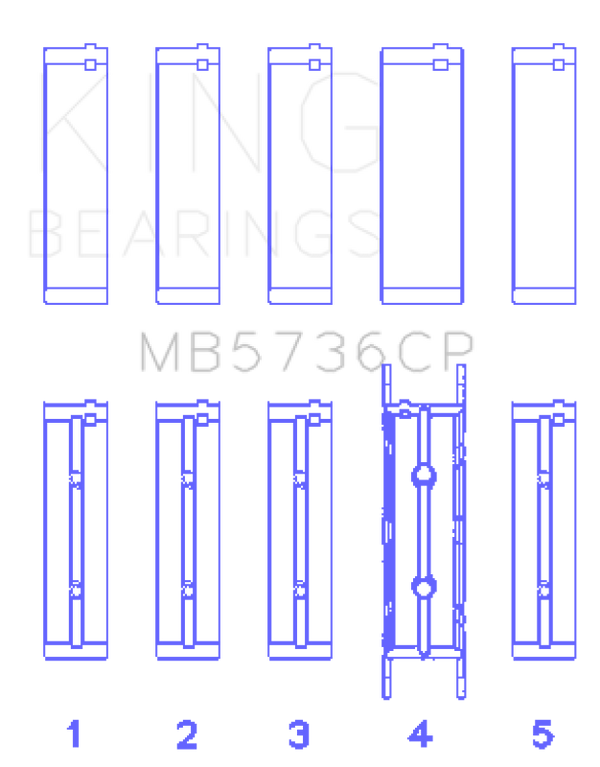 King Engine Bearings Ford Powerstroke 6.0L/6.4L Diesel Crankshaft Main Bearing Set - Size STD