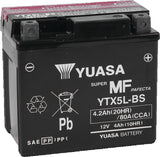 Yuasa YTX5L-BS Maintenance Free AGM 12-Volt Battery w/Bottle