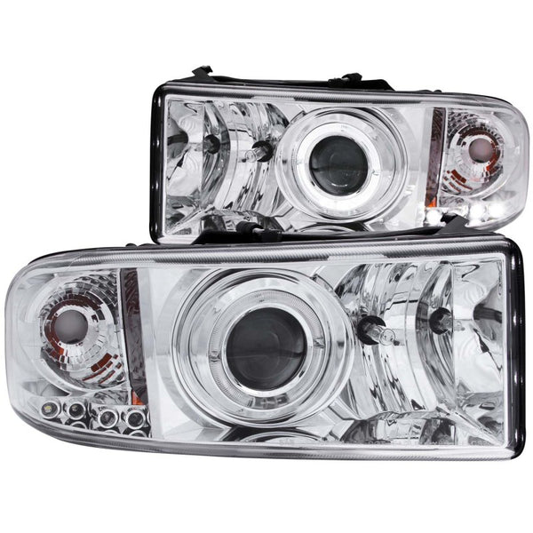 ANZO Projector Headlights w/ Halo (Chrome) for Dodge Ram 19942001 - Pair