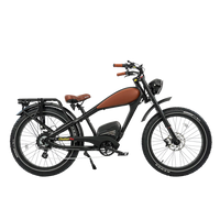 Cheetah Pro Aluminum Alloy E Bike Dual 30AH Lithium Batteries Retro Vintage Style Disc Brake Fat Tire Vintage Electric Bike