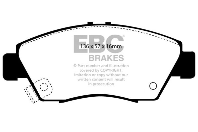 EBC 12 Acura ILX 1.5 Hybrid Yellowstuff Front Brake Pads