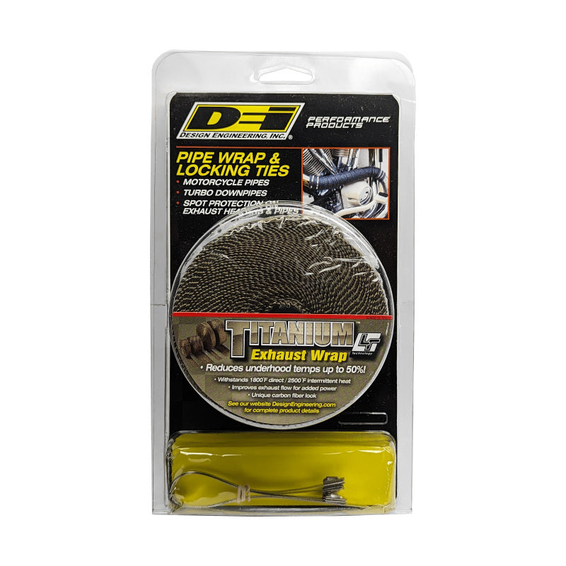 DEI Exhaust Wrap Kit - Pipe Wrap and Locking Tie - Titanium