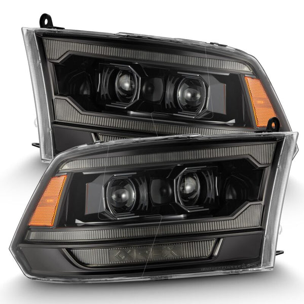 AlphaRex PRO-Series Projector Headlights Alpha Black w/ Sequential Signal & DRL for 2009-2018 RAM 1500