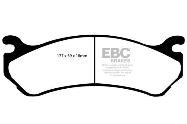 EBC Extra Duty Front Brake Pads for 2002 Cadillac Escalade 5.3 (Akebono Rear Caliper)