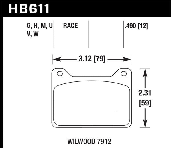Hawk Performance DTC-60 Race Brake Pads - Willwood 7912