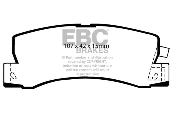 EBC Yellowstuff Rear Brake Pads for 90-91 Lexus ES250 2.5