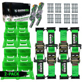 Rhino USA Utv Wheel Chock Tie-Down Kit (4-Wheel Kit) (Green)