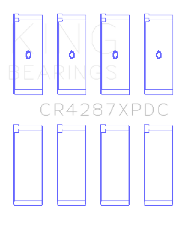King Honda B18C1/B18C5 16V (Predoweled for Alum Rods) Perf Coated Rod Bearing Set- Size STD