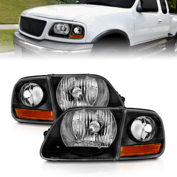 ANZO Crystal Headlight Set Black Housing (19972003 Ford F-150)