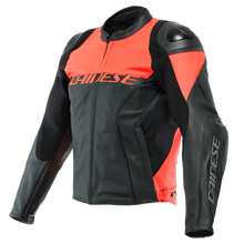 Load image into Gallery viewer, Dainese Racing 4 Leather Jacket Perforated Black/Fluorescent Red Size - 56