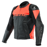 Dainese Racing 4 Leather Jacket Perforated Black/Fluorescent Red Size - 56