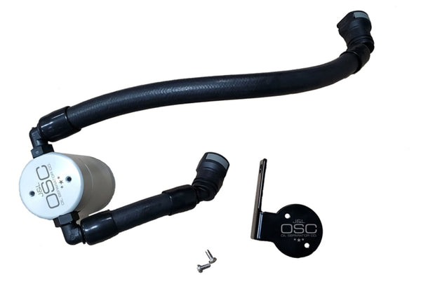 J&L 2020-2022 Ford Mustang GT500 Passenger Side Oil Separator 3.0 - Clear Anodized Finish