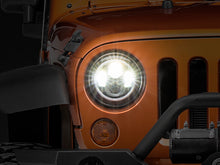 Load image into Gallery viewer, Raxiom 97-18 Jeep Wrangler TJ/JK Axial Halo Headlights w/ DRL Amber Signals- Blk Hsng (Clear Lens)