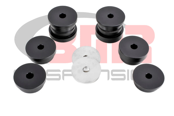 BMR Suspension 15-17 S550 Mustang Rear Cradle Bushing Kit - Delrin, Black