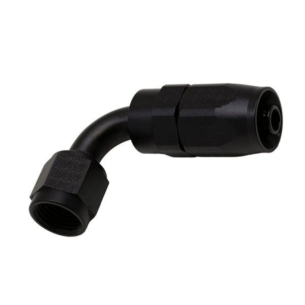 DeatschWerks 6AN Female Swivel 90-Degree Hose End - Anodized Matte Black