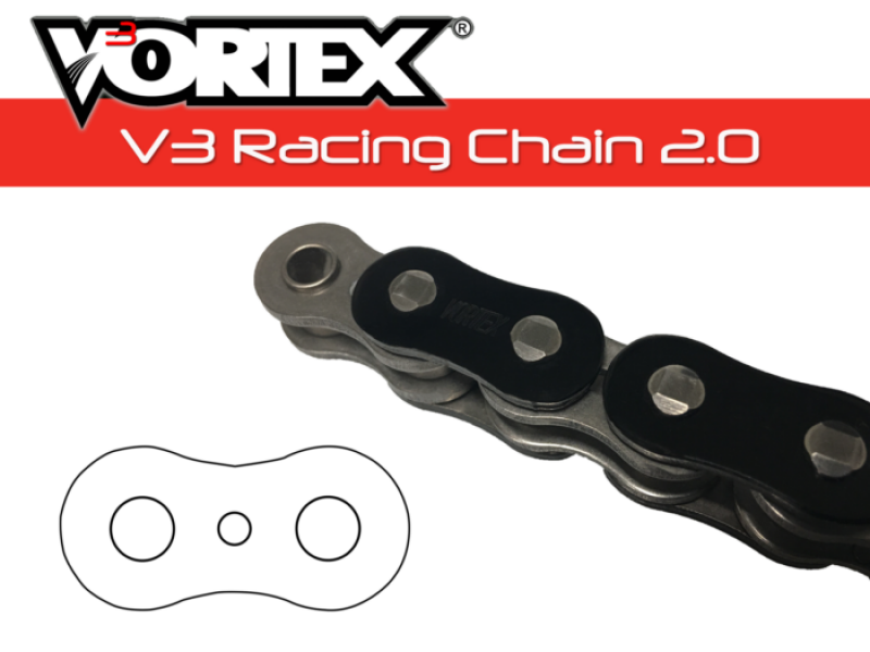 Vortex Racing V3 2.0 Chain 530RX3-120- Black