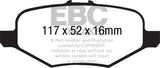 EBC 13+ Ford Taurus 3.5 Twin Turbo SHO Redstuff Rear Brake Pads