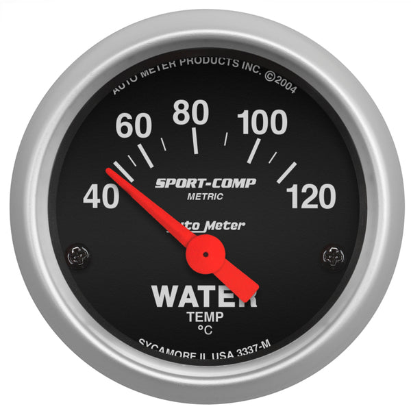 AutoMeter Sport-Comp 52mm Electronic Water Temp Gauge 40120C Short Sweep