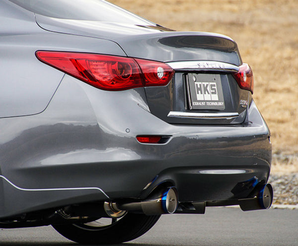 HKS Catback Exhaust for Infiniti Q50 Hybrid VQ37 - Dual Hi-Power Titanium Tips