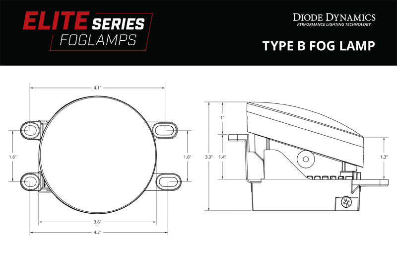 Diode Dynamics Elite Series Type B Fog Lamps - White (Pair)