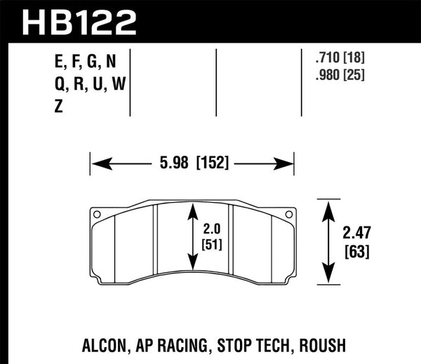 Hawk Stoptech ST-60 Racing Brake Pads DTC-60