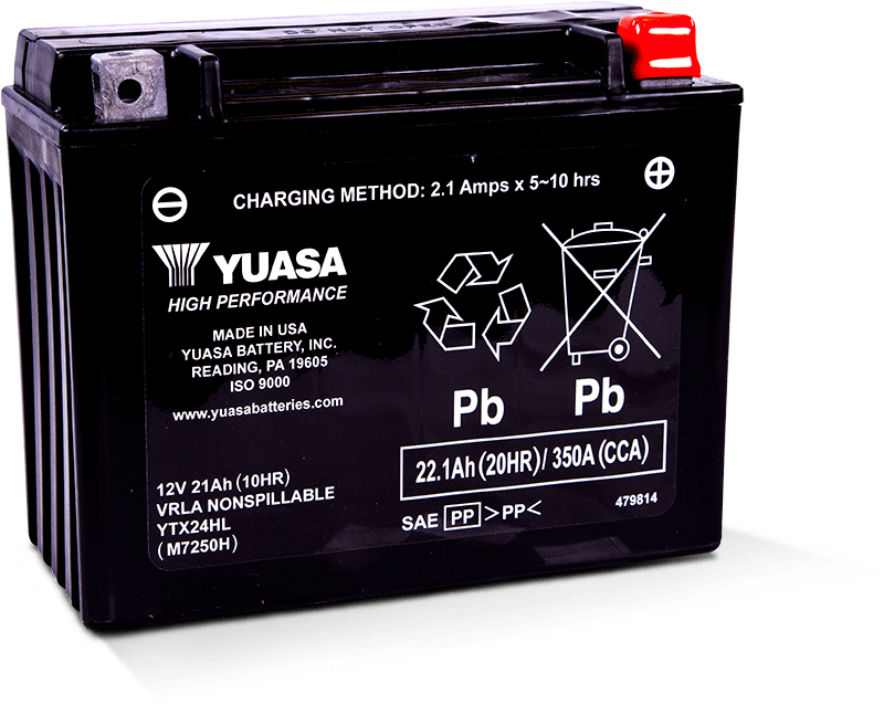 Yuasa YTX24HL Maintenance Free AGM 12-Volt Battery