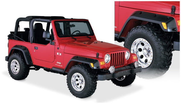 Bushwacker Pocket Style Fender Flares for 97-06 Jeep TJ - Black 4pc