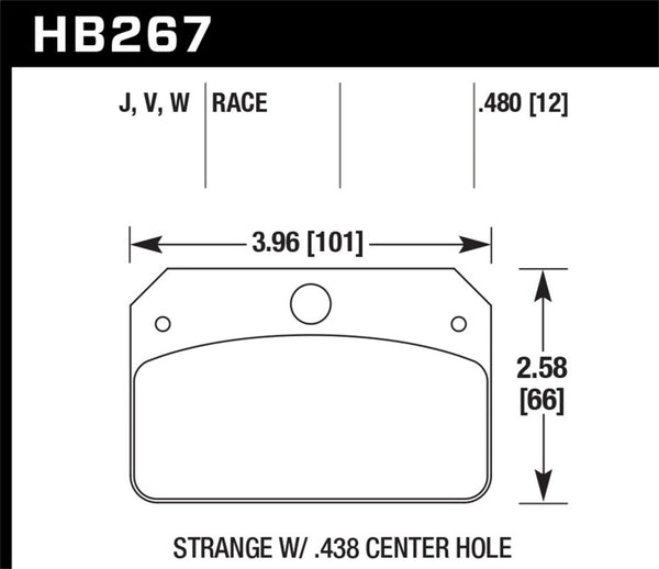 Hawk DR-97 Racing Brake Pads for Strange - 0.438in Center Hole