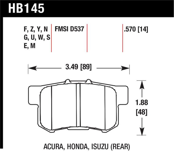 Hawk 06+ Civic Si / 97-01 Integra Type-R / 03-06 RSX / 04-08 TSX / 03-07 Honda Accord / 97-01 Prelud