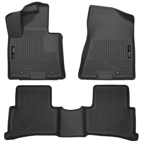 Husky Liners Weatherbeater Front & Second Row Floor Liners for 2017 Kia Sportage - Black