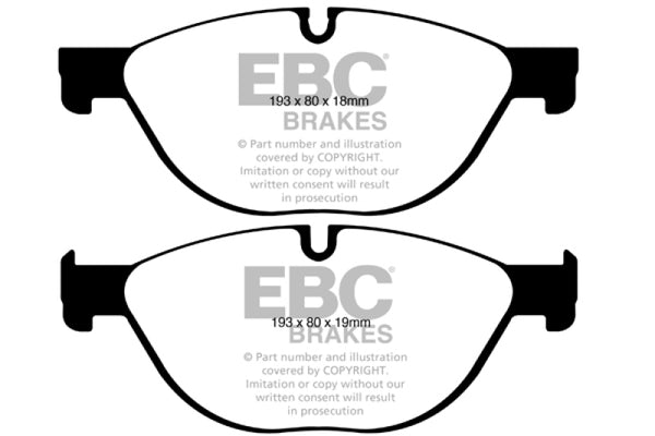 EBC Performance Yellowstuff Brake Pads for 12-13 BMW 528 2.0 Turbo (F10)
