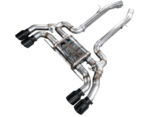 AWE Tuning 20-25 BMW X3 M/M Comp (F97) AWD SwitchPath Axle-Back Exhaust - Diamond Black Tips
