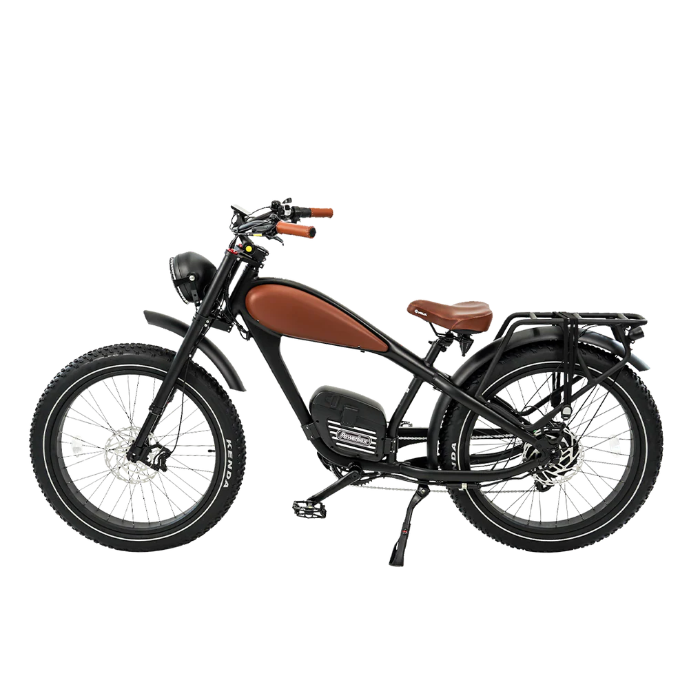 Cheetah Pro Aluminum Alloy E Bike Dual 30AH Lithium Batteries Retro Vintage Style Disc Brake Fat Tire Vintage Electric Bike