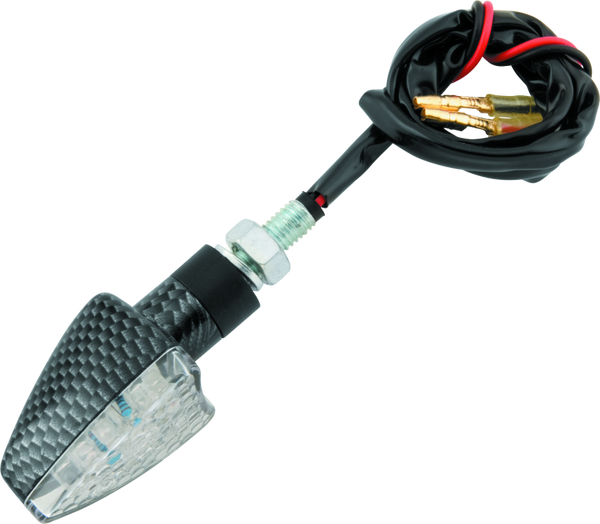 BikeMaster LED Narrow Arrow Turn Signal Indicators - Carbon Finish (Amber LEDs)