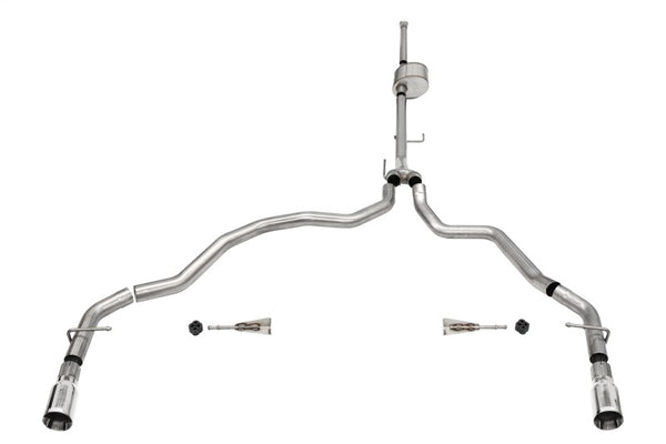 Corsa 2021-2025 Ford F-150 SuperCrew/6.5in Bed 5.0L V8 Xtreme Cat-Back Dual Rear Exit-Polished