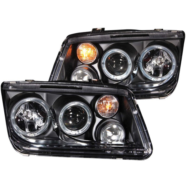 ANZO Projector Headlights w/ CCFL Halo (Black) for Volkswagen Jetta 19992005