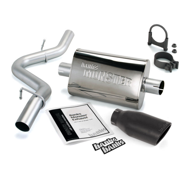 Banks Power Cat-Back Exhaust System 97-99 Jeep Wrangler 2.5L/4.0L - Slip-Fit, Black Tip